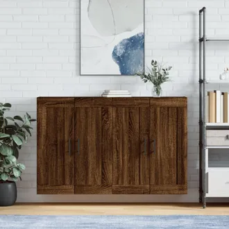 vidaXL Vidaxl - Armarios De Pared 2 Uds Madera De Ingenier&iacute;a Marr&oacute;n Roble