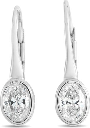 Luxury Bazaar 18K White Gold 1.02ct Diamond Earrings AER-20596