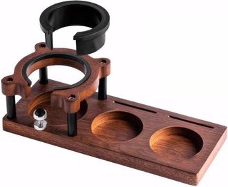 OEM Estaci&oacute;n Prensado Caf&eacute; Espresso Madera Maciza, Altura Ajustable 51 58 Mm, Prensador Mango Port&aacute;til, Organizador Antideslizante, Filtro Port&aacute;til