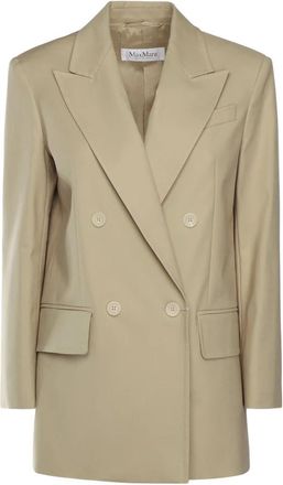 Max Mara Zandjassen voor vrouwen SUEZ-stijl - Dames - Blazers - Beige - XS - Katoen - Jassen