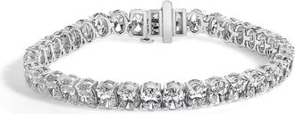 House of Brilliance IGI Certified 14K White Gold 15.0 Cttw Oval Cut Lab Grown Diamond Tennis Bracelet