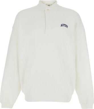 Autry Sweatshirt met Polo-kraag - Heren - Sweatshirts - Wit - S - Katoen - Hoodies & sweatvesten