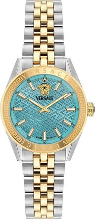 Versace V-Code Bracelet Watch, 36mm in Two Tone at Nordstrom, Size 36 Mm