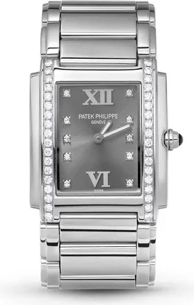 Patek Philippe Pre-owned Patek Philippe Twenty-4 Automatic Diamond Grey Dial Ladies Watch 4910