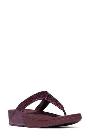 FitFlop Lulu Crystal Mix Toe Post Wedge Sandal in Metallic Plumberry at Nordstrom Rack, Size 10