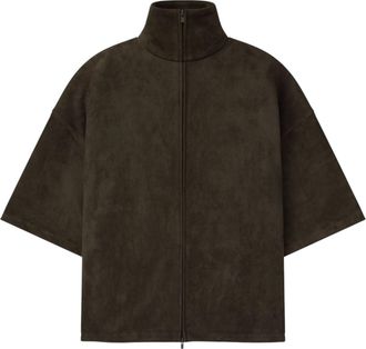 Fear of God Suede Fleece High Neck 3/4 Sleeve Jacket Brown 192HO256952F