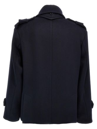 Max Mara Womens Blue Virgin Wool Coat Clothing