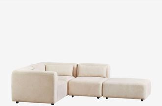 Sklum Sklum - Sofá modular rinconera de 3 piezas con puff Fogler