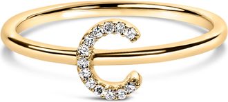 House of Brilliance 10K Gold Diamond Accent Initial A-Z Ring