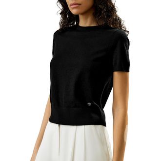 LilySilk Cashmere Round Neck Sweater in Black at Nordstrom, Size X-Small