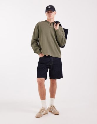 Levi's 468 - Pantaloncini di jeans ampi color indaco-blu navy