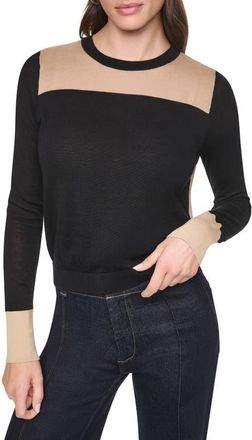 DKNY Colorblock Sweater in Black/travertine at Nordstrom, Size X-Small