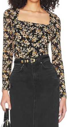 Astr Demelza Top In Black/gold