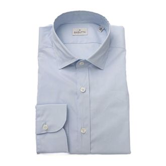 Bagutta Formal Shirts, male, Blue, XL, Slim Fit French Collar Shirt