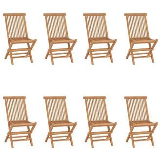 vidaXL Sillas De Jard&iacute;n Plegables 8 Unidades Madera Maciza De Teca Vidaxl