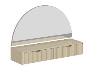 Vente-Unique Toeletta Sospesa Con Specchio E Led 2 Cassetti Beige - Fralyn