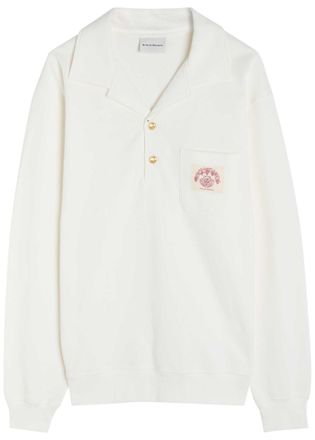 Dr&ocirc;le de Monsieur DR&Ocirc;LE DE Monsieur Polo D Miroir Shell Piqu&eacute; Cotton Polo Shirt - Off White - XL