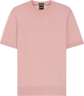 HUGO BOSS Ronde hals gebreid - Heren - Ronde hals truien - Roze - 2XL - Truien & Vesten