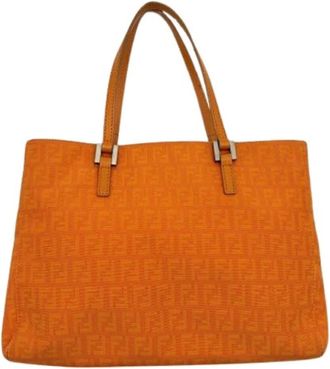 Fendi Pre-owned Zucchino Tote bag - Dames - Vintage Shopper - Oranje - ONE Size - Leer - Vintage