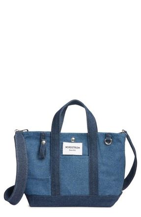 Nordstrom Small 125th Anniversary Structured Tote in Dark Denim Wash at Nordstrom