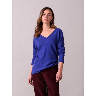 Celtic & Co. Geelong Wool Slouch V-Neck Sweater in Indigo at Nordstrom, Size X-Small