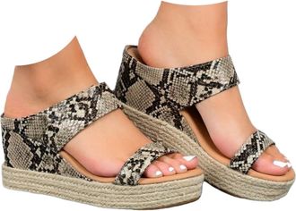 Generic Womens Espadrilles Wedge Sandals Slippers Summer Dressy Platform Sandals Comfortable Open Toe Wedges Sandal Casual Fashion Slip on Outdoor Vacation Be