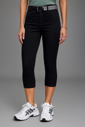 Laura Scott Caprihose LAURA SCOTT, Damen, Gr. 34, N-Gr, schwarz, Web, Obermaterial: 98% Baumwolle, 2% Elasthan, unifarben, Hosen Caprihose, Webhose f&uuml;r Casualmode