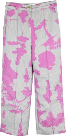 Hussein Chalayan Pink Tree Print Wide Leg Trouser Size XXS