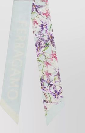 Ferragamo gaia floral silk rectangular bandeau scarf