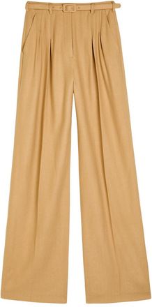 Gabriela Hearst Vargas Herringbone Cashmere and Silk-blend Trousers - Camel - 42 (UK10 / S)