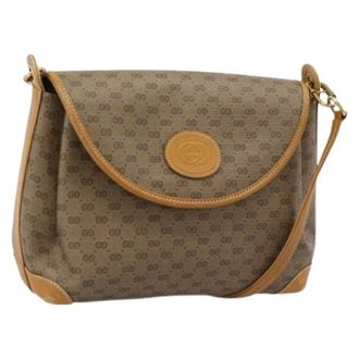 Gucci Pre-owned Micro Small GG Canvas Shoulder Bag - Dames - Pre-owned - Beige - Maat: ONE Size Leer