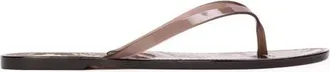 Black Suede Studio Crystal Snake Flip Flop in Brown Snake Pvc at Nordstrom, Size 38