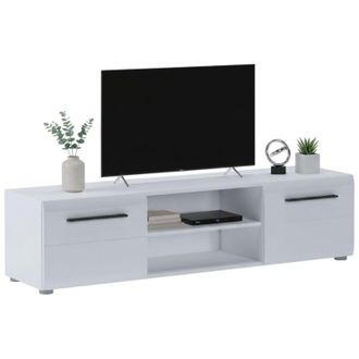 Dmora Mobile Porta tv Loazzolo, 2 Ante, 2 Vani, Apertura Battente, 160x40x40h cm Bianco