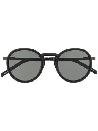 Hublot thick round frame sunglasses - Black