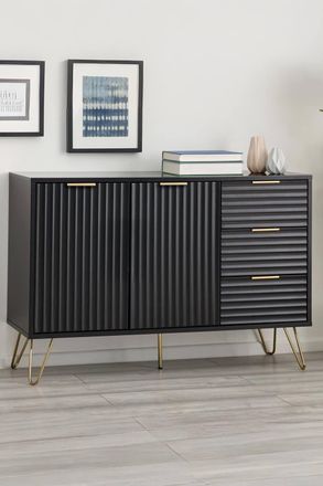 Julian Bowen Murano 2 Door 3 Drawer Sideboard in Black