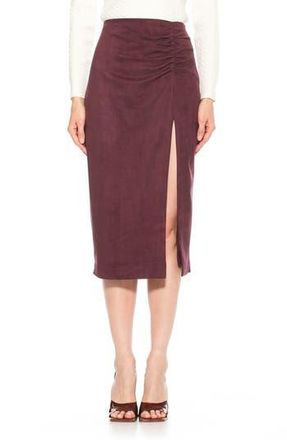 Alexia Admor Zayla Faux Suede Pencil Skirt in Burgundy at Nordstrom Rack, Size X-Small