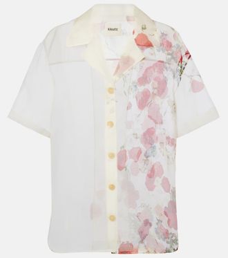 Khaite Riordan floral sheer silk organza shirt
