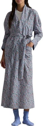 Polo Ralph Lauren Floral Cotton Long Robe in Petite Floral at Nordstrom, Size Small