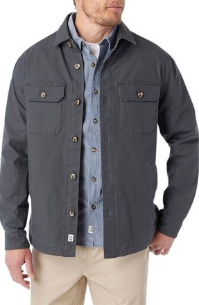 Fair Harbor Montauk Stretch Cotton Twill Shirt Jacket in Vintage Black at Nordstrom, Size Xx-Large