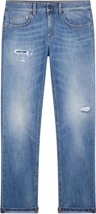 Dondup Slim Fit Denim Jeans met Rip-Details - Heren - Slim Fit Jeans - Blauw - W30 - Denim - Jeans