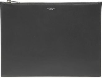 Saint Laurent Pre-owned Clutches, female, Black, Size: ONE SIZE Pre-owned Leather Zip Pouch
