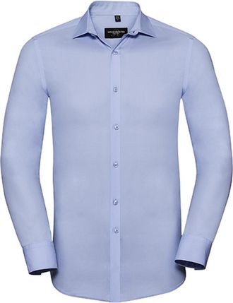 Russell Athletic Russell Collection Heren Ultimate Stretch Slim Shirt met Lange Mouwen (Heldere lucht)