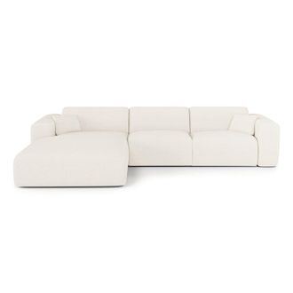 Sia Home Sof&aacute; cama esquina izquierda 5 plazas tejido bouclette crema