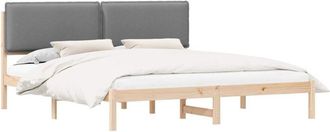 vidaXL Estructura De Cama Con Cabecera Tapizada Gris Claro Vidaxl