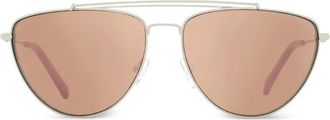 Diane Von Fürstenberg Krista zonnebril met piloten montuur - Zilver