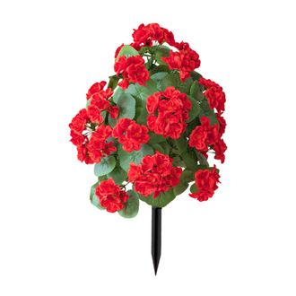 OEM Flor De Begonia Artificial Con Estaca, Planta Verde En Rojo