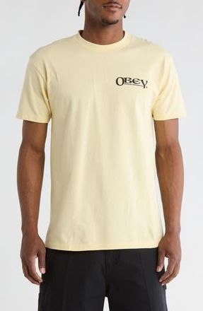 Obey Sensory Exploration Cotton Graphic T-Shirt in Pale Yellow at Nordstrom Rack, Size Xx-Large