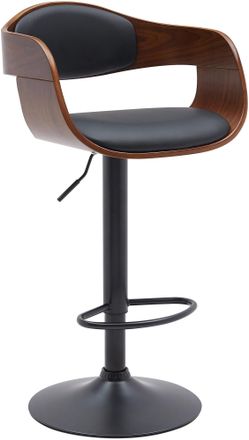 Clp Clp - Taburete De Bar Kingston Con Base Met&aacute;lica Nogal/negro Simil Cuero
