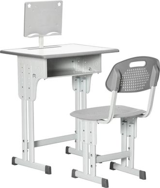 HOMCOM Kids Adjustable Desk and Chair Set - Grey | TJ Hughes