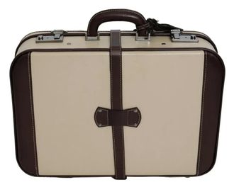 Dolce & Gabbana Brown Beige Leather Mens Travel Suitcase Luggage Mens Bag (Pre-Owned)